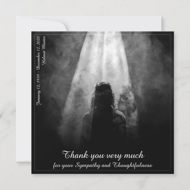 Thank You Card Into the light - goodbye my dear (Front)