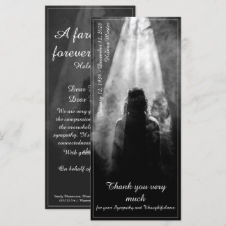 Thank You Card Into the light - goodbye my dear