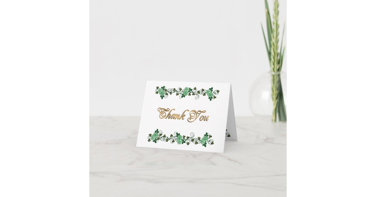 Thank you card Irish theme Celtic cross