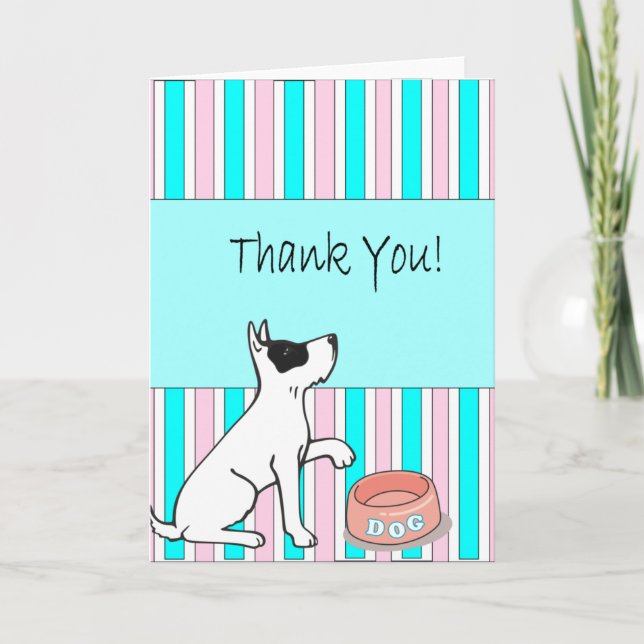 Thank you Card, Jack Russell Cartoon Card (Front)
