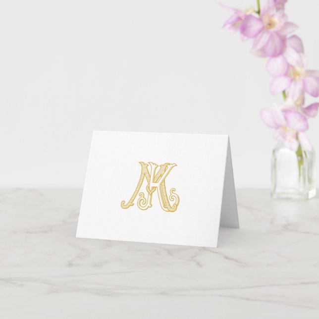 Thank You Card KM monogram or MK monogram (Orchid)