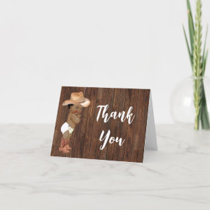 Thank You Card Little AA Cowboy Blue Baby Shower