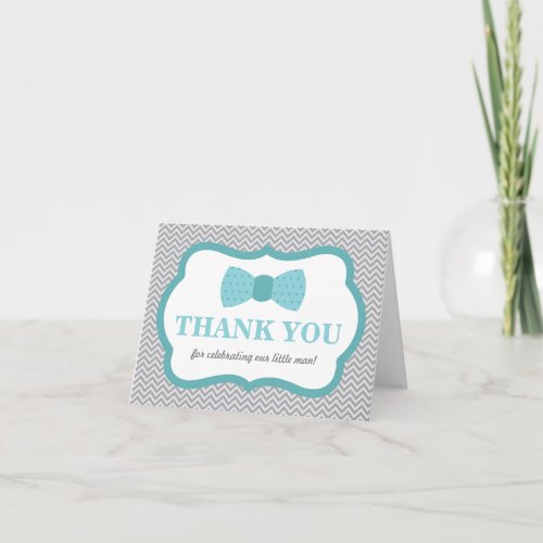 Thank You Card Little Man Bow Tie
