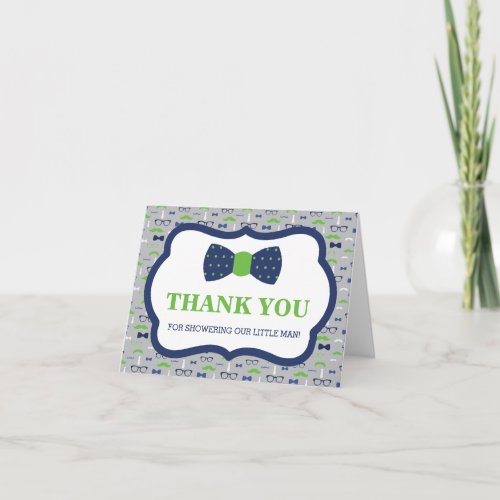 Thank You Card Little Man Bow Tie