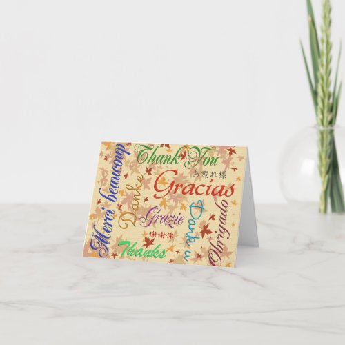 Thank you card Many languages custom greeting 