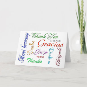 Thank you card many languages customizable