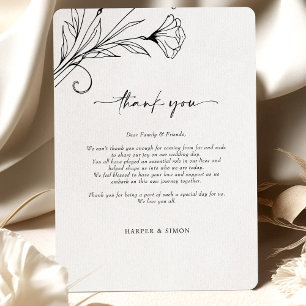 Thank You Card Minimalist Elegant Script Info