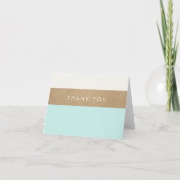 Thank You Card - Mint And Gold by OakStreetPress at Zazzle