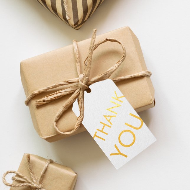 Thank You Card Modern Minimalist Foil Metallic Gift Tags (Thank You Card Modern Minimalist Foil Metallic Foil Gift Tags)
