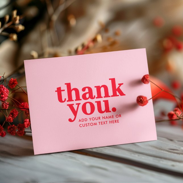 Thank you Card | Modern Red & Pink (Creator Uploaded)