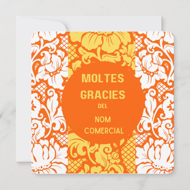 "Thank you" card- "moltes gràcies"-Design 2 Thank You Card (Front)