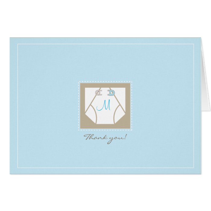 Thank You Card   Monogram Diaper