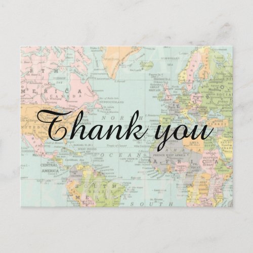 Thank You Card _ Multicolor World Map