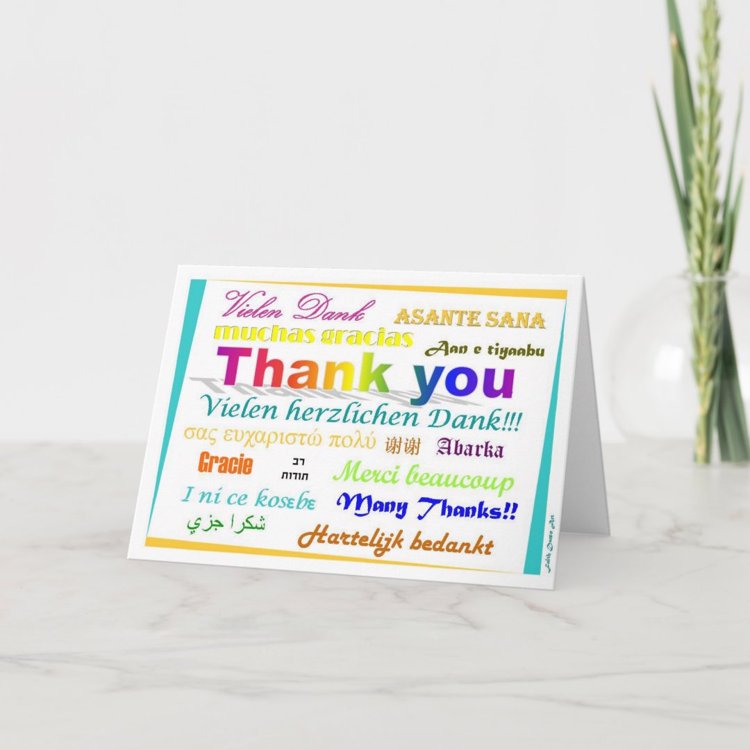 Thank You Card - Multilingual | Zazzle