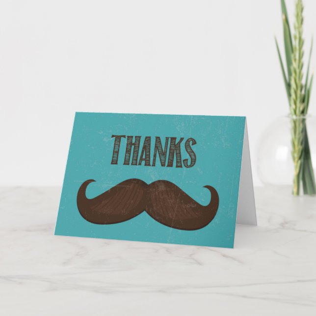 Thank You Card - Mustache Design (Front)