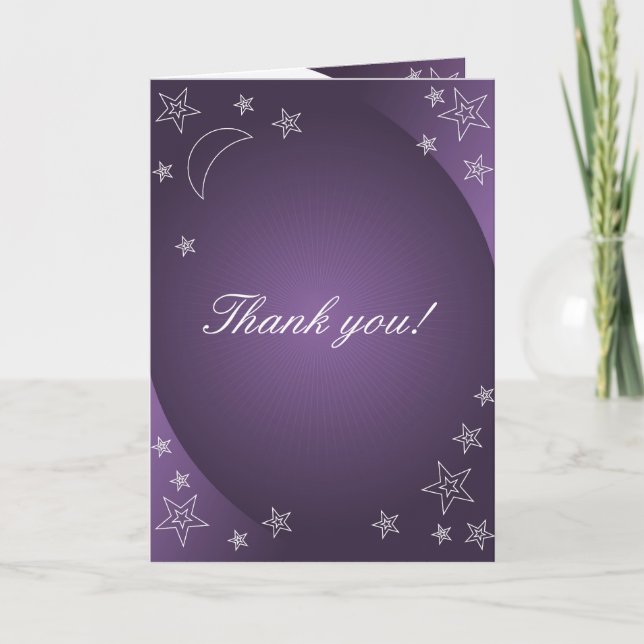 Thank you card - night on purple (Front)
