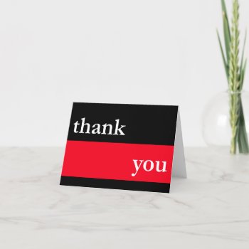 Thank You Card / Notecard (red Thick Stripe) by WindyCityStationery at Zazzle