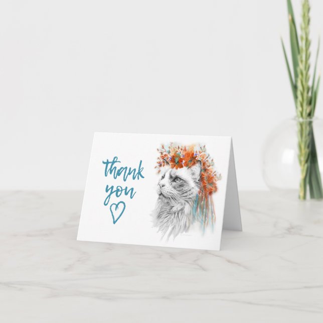 Thank You Card Persian Cat (Front)