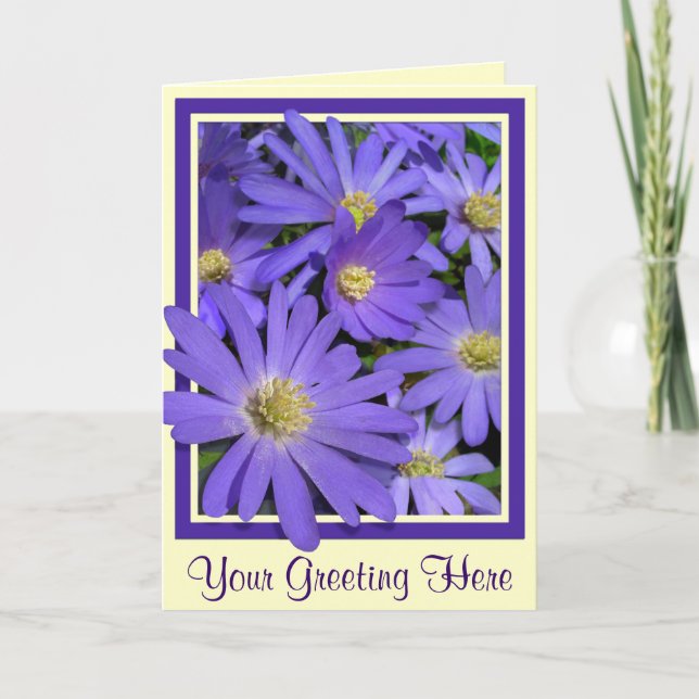 Thank You Card Personalized Blue Flower Cards (Front)