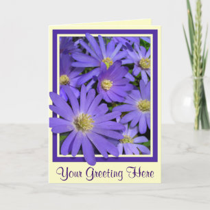 Thank You Card Personalized Blue Flower Cards