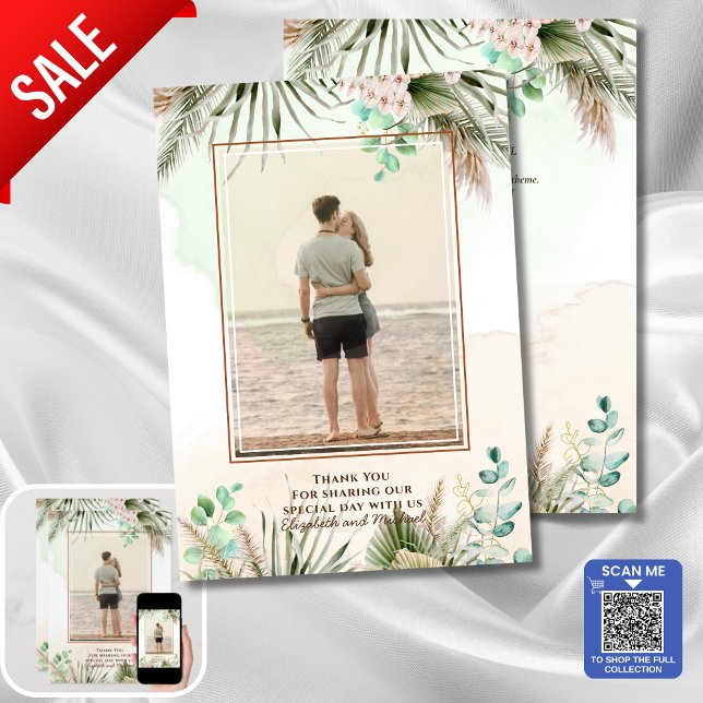 Thank You Card Photo Custom Text Wedding Leaves (Creator Uploaded)