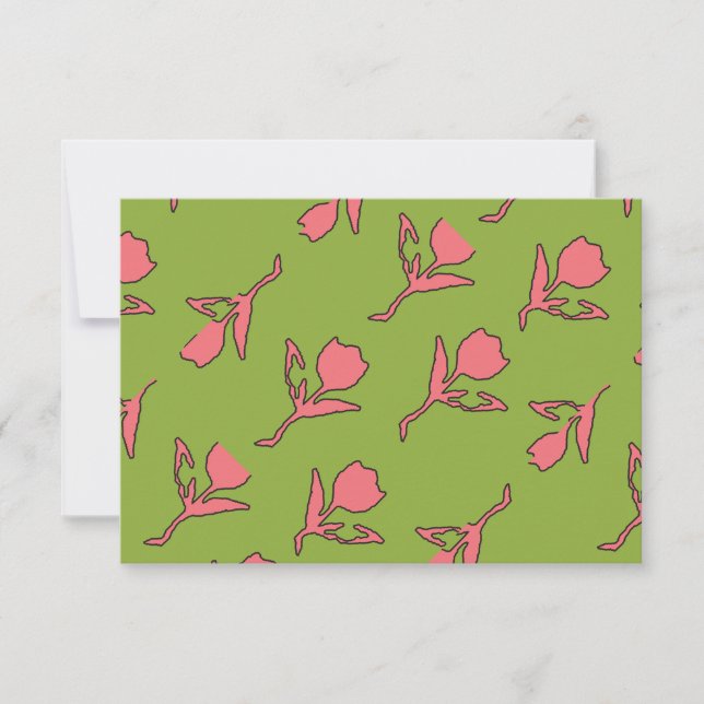 Thank You Card, Pink and Green  (Front)