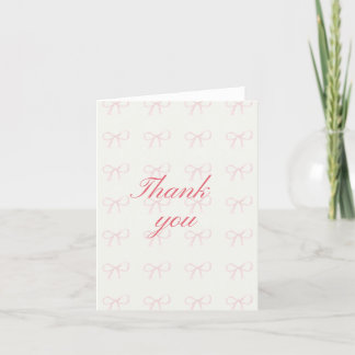 Thank You Card - Pink Bows