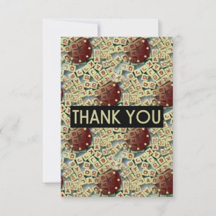 THANK YOU Card Poker Chips and Poker Dice (R/Wh)
