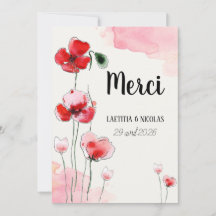 Thank You Card "poppies"