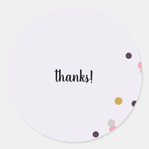 Thank You Card Purple Classic Round Sticker