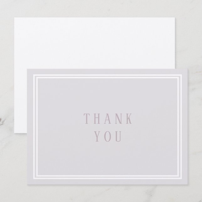 Thank You Card Purple Lavender Traditional (Front/Back)