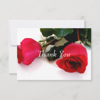 Thank you card red roses Wedding Set
