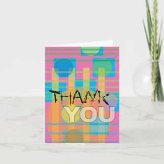Thank You Card Reto Abstract Circle Lines