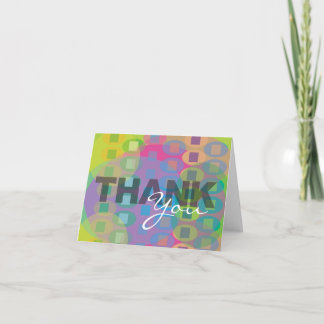 Thank You Card Reto Abstract Cube