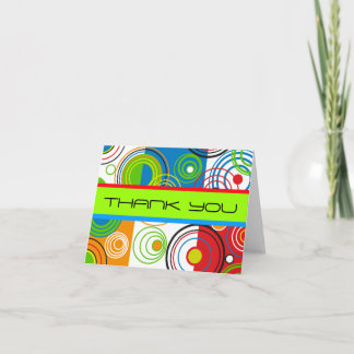 Thank You Card Retro Circle Ring