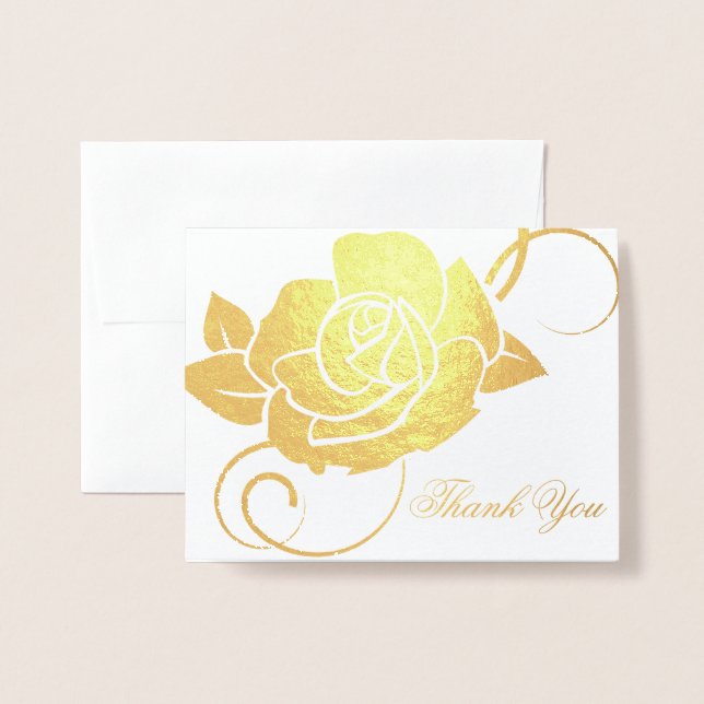 Thank You Card-Rose Foil Card (Front With Envelope)