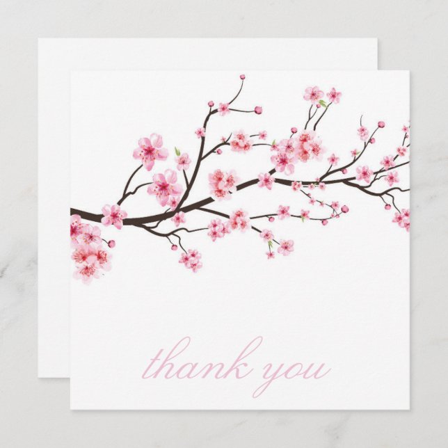 THANK YOU CARD  : SAKURA CHERRY BLOSSOMS (Front/Back)