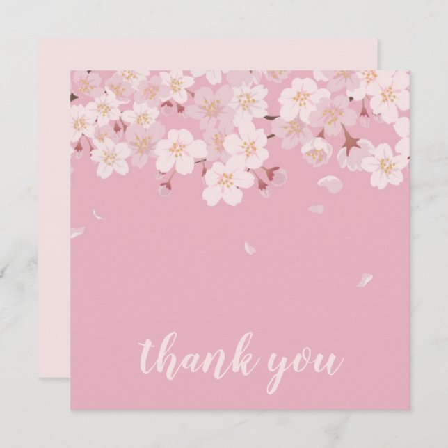 THANK YOU CARD  : SAKURA CHERRY BLOSSOMS (Front/Back)