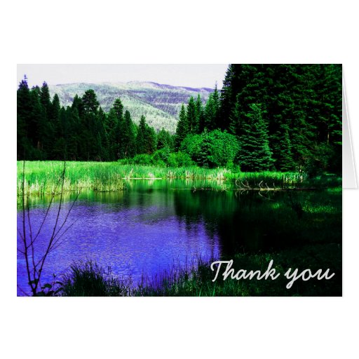 Thank You Card Scenic River and Tree Landscape | Zazzle