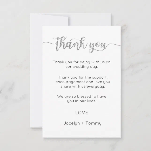 Thank You Card, Script Thank You Card | Zazzle