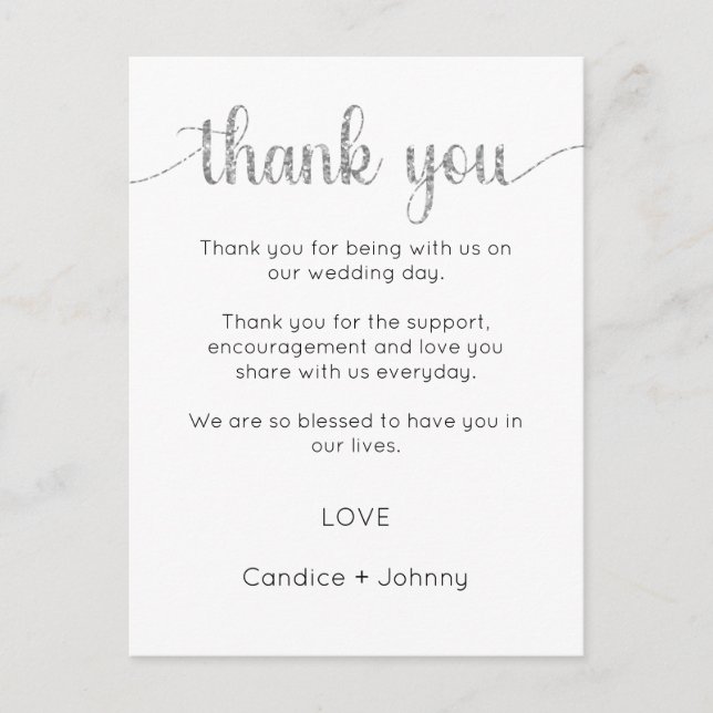 Thank You Card, Script Thank You Card (Front)