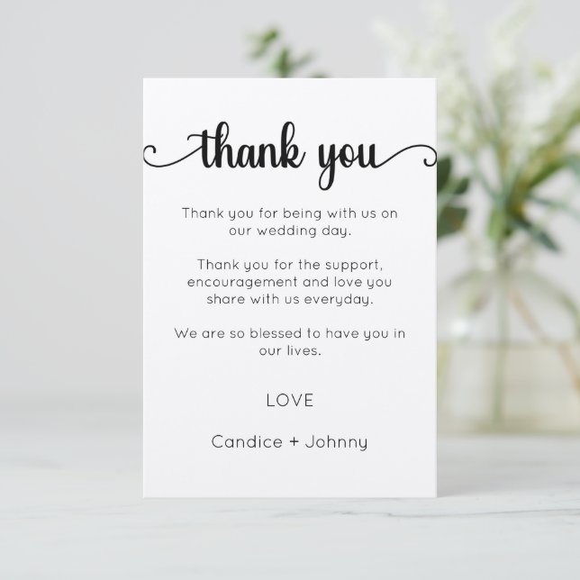 Thank You Card, Script Thank You Card (Standing Front)