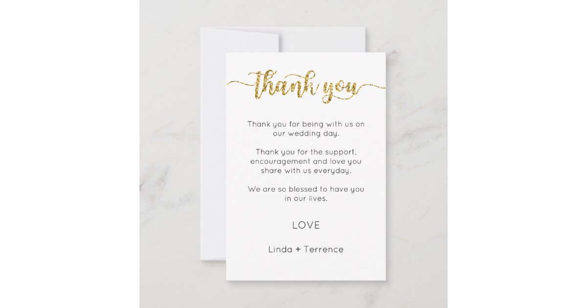 Thank You Card, Script Thank You Card | Zazzle