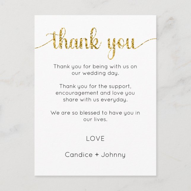 Thank You Card, Script Thank You Card (Front)