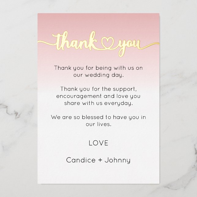 Thank You Card, Script Thank You Card (Front)