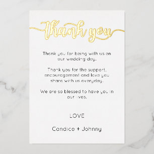 Thank You Card, Script Thank You Card