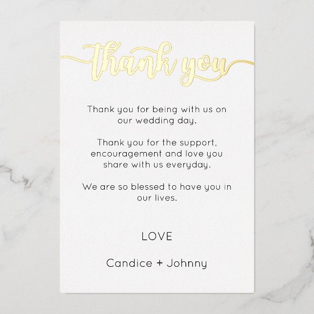 Thank You Card, Script Thank You Card (Front)