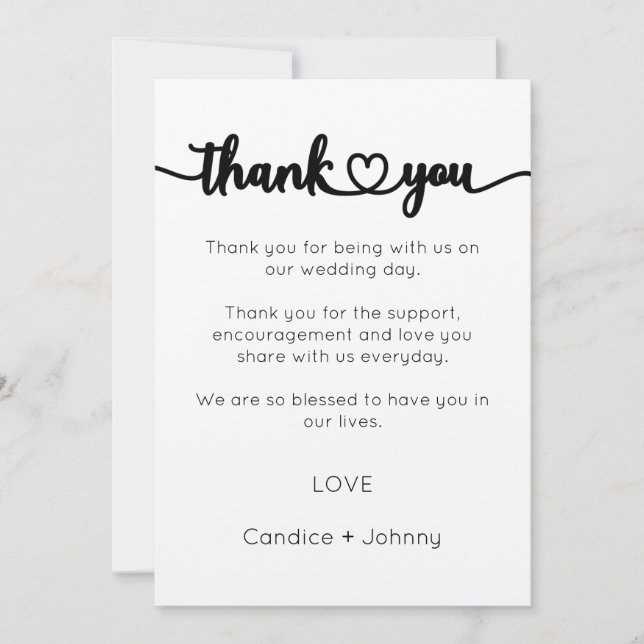 Thank You Card, Script Thank You Card (Front)