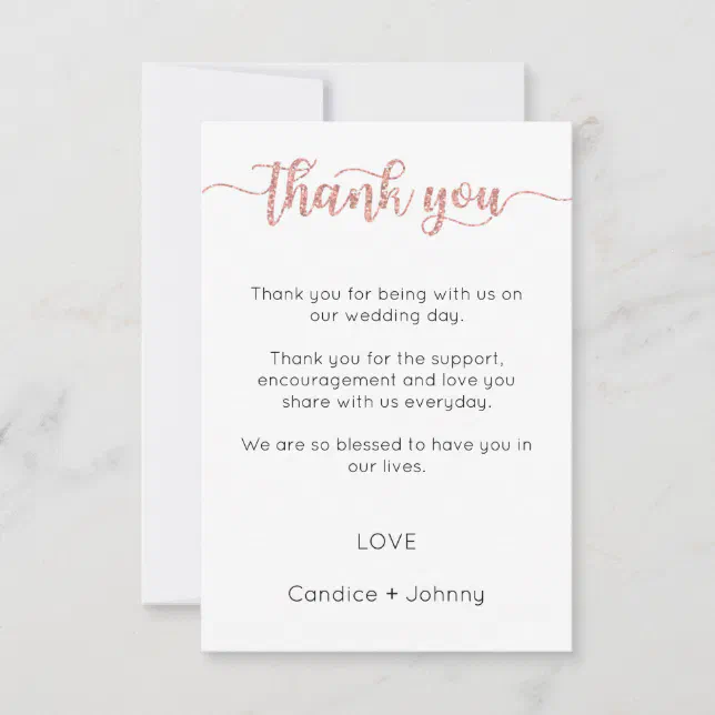 Thank You Card, Script Thank You Card | Zazzle