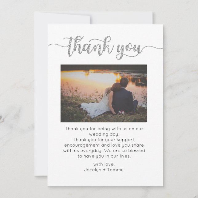 Thank You Card, Script Thank You Card, Photo (Front)